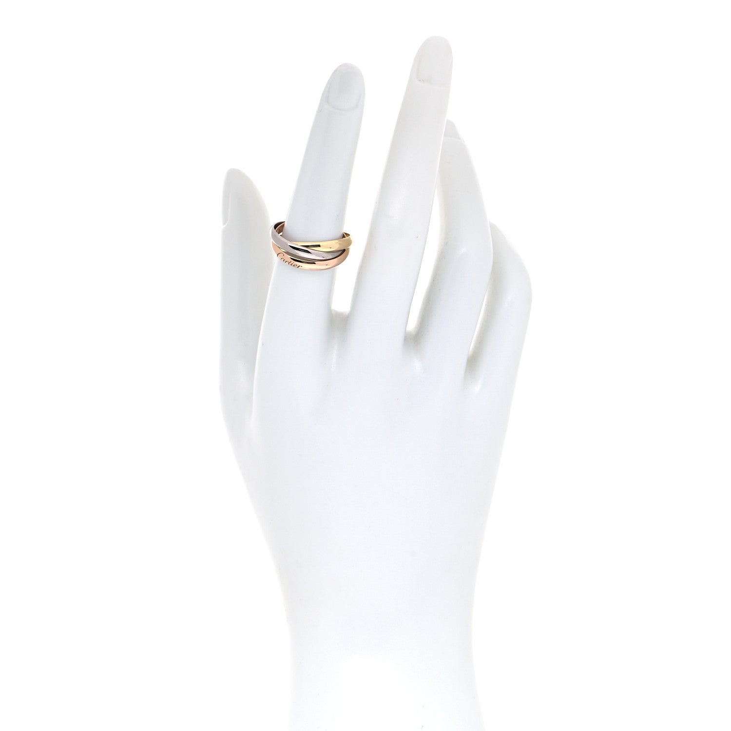 Cartier 18K Pink Yellow White Gold Small Trinity Ring 54 7 2 of 4