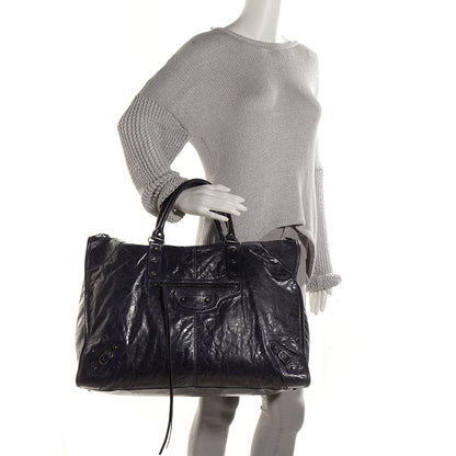 Balenciaga Chevre Classic Hardware Weekender Ink 2 of 11