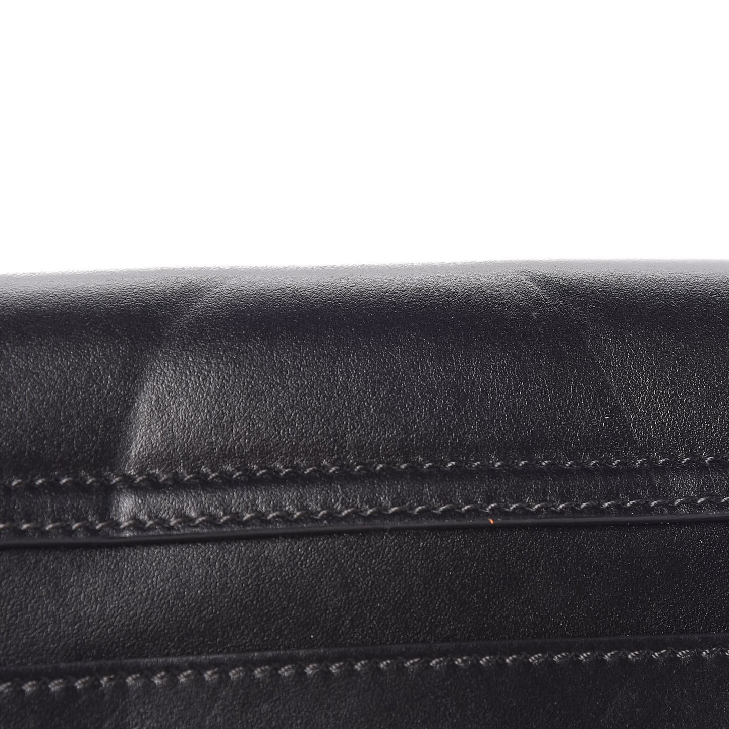 Calfskin Suede C Clutch With Chain Black
