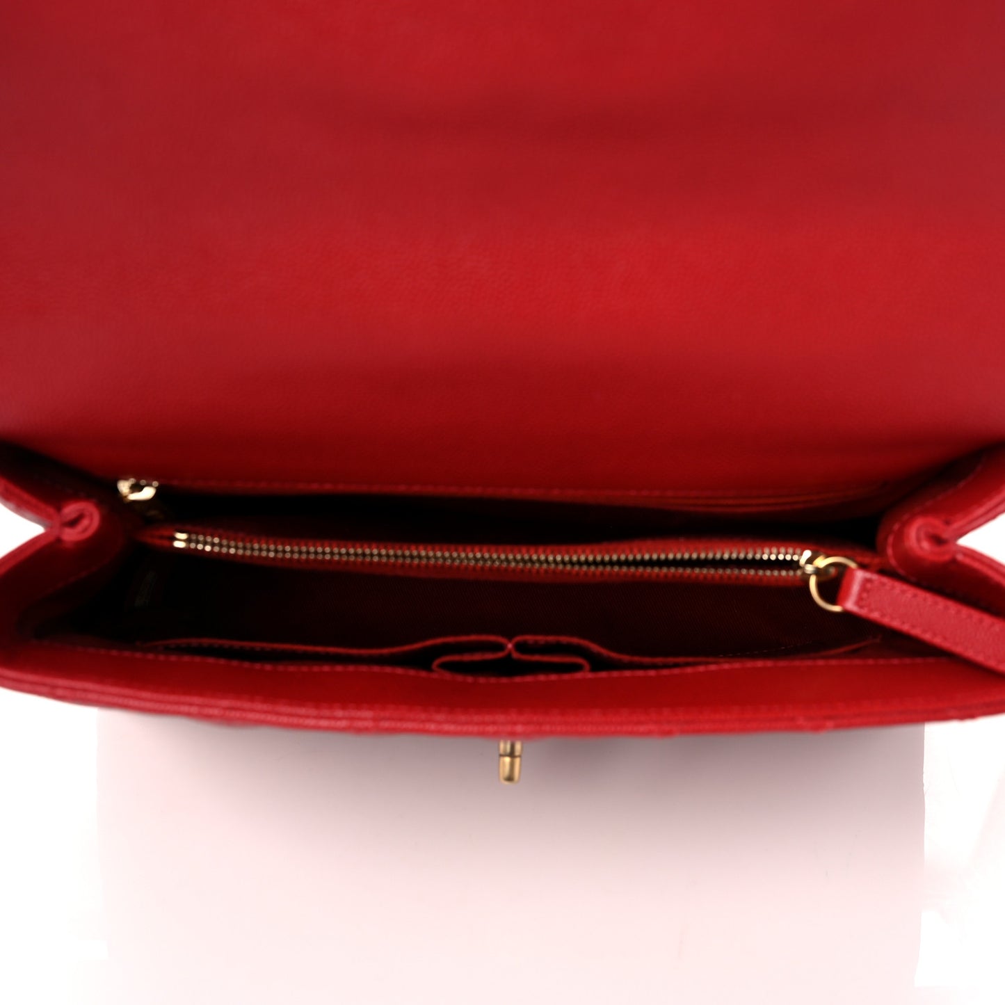 Caviar Quilted Small Coco Handle Flap Red