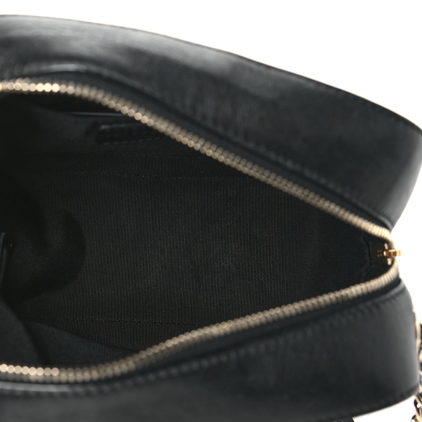 Calfskin Stitched Covered CC Camera Case Bag Black