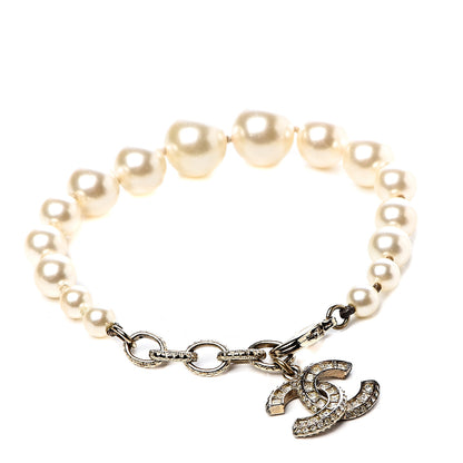 Chanel Crystal Pearl CC Bracelet Gold 1 of 4