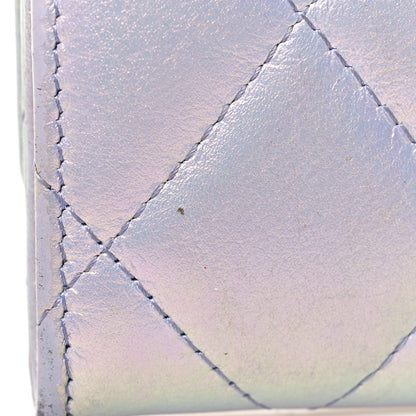 Chanel Iridescent Calfskin Quilted Chanel 19 Flap Card Holder Light Purple 14 of 14