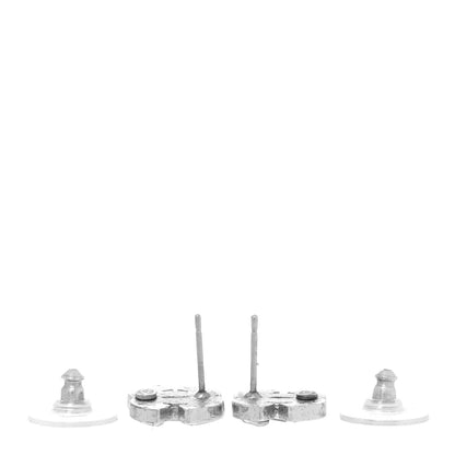 Chanel Crystal Baguette CC Earrings Silver Grey 3 of 5