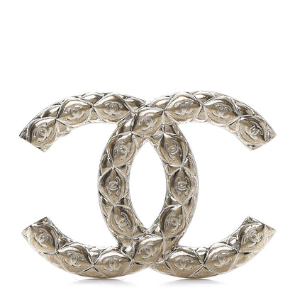 Chanel Metal CC Diamond Quilted Brooch Light Gold 1 of 5