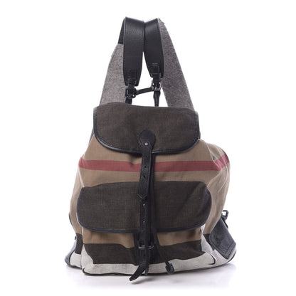 Burberry Canvas Mega Check Korbin Backpack Camel 1 of 12