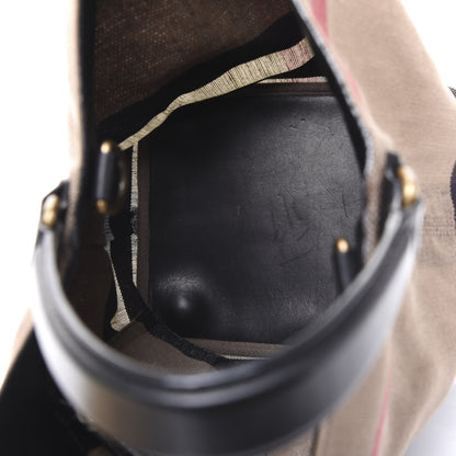 Burberry Canvas Mega Check Medium Ashby Hobo Black 4 of 12