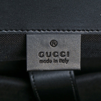 Gucci Soft GG Supreme Monogram Appia Calfskin Web Double Buckle Backpack Black 6 of 11