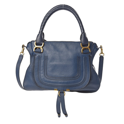 Chloe Calfskin Medium Marcie Satchel Royal Navy 1 of 11