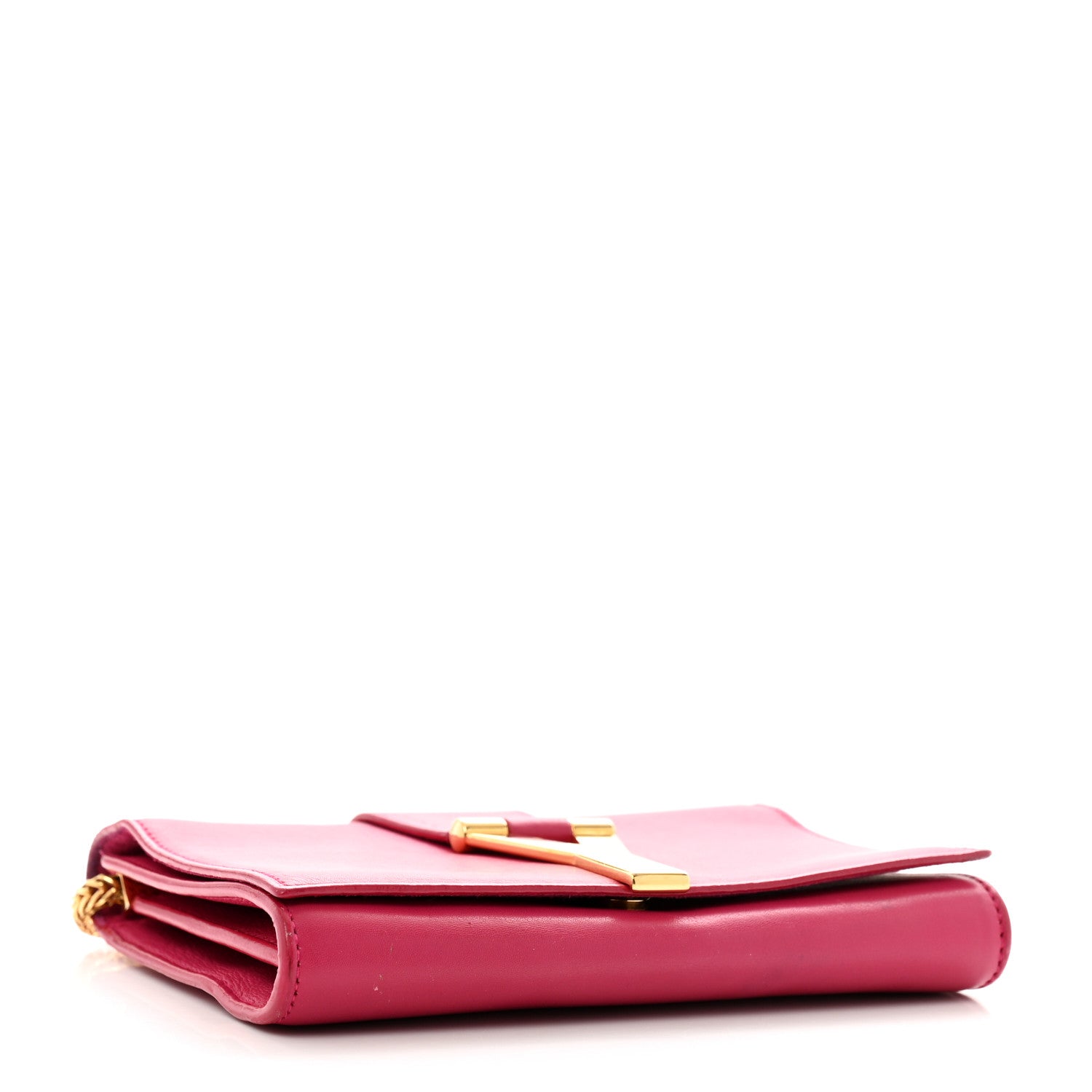 Saint Laurent Calfskin Mini Y Ligne Crossbody Pochette Bag Fuchsia 4 of 14