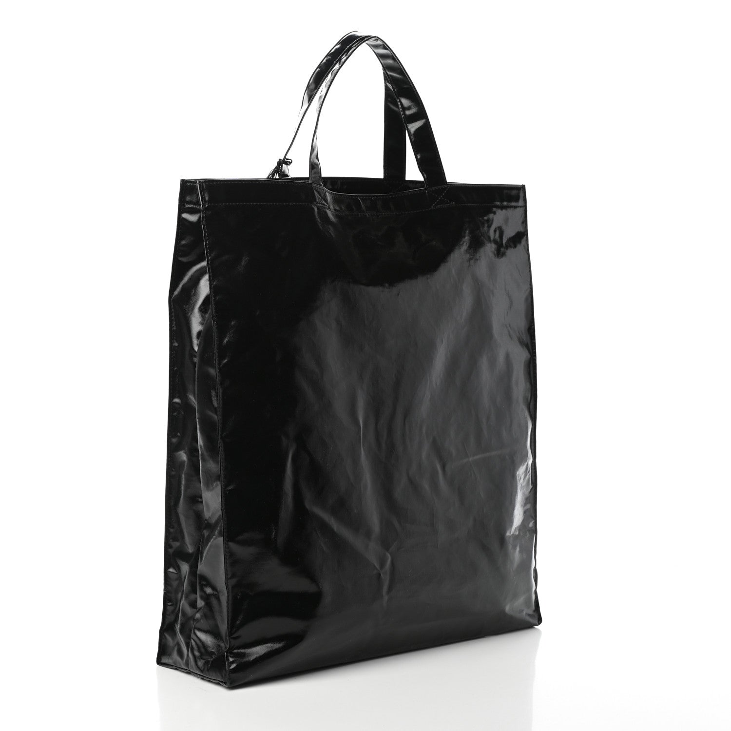 Gucci Patent Canvas Frame Logo Vertical Tote Black Crop 3 of 9