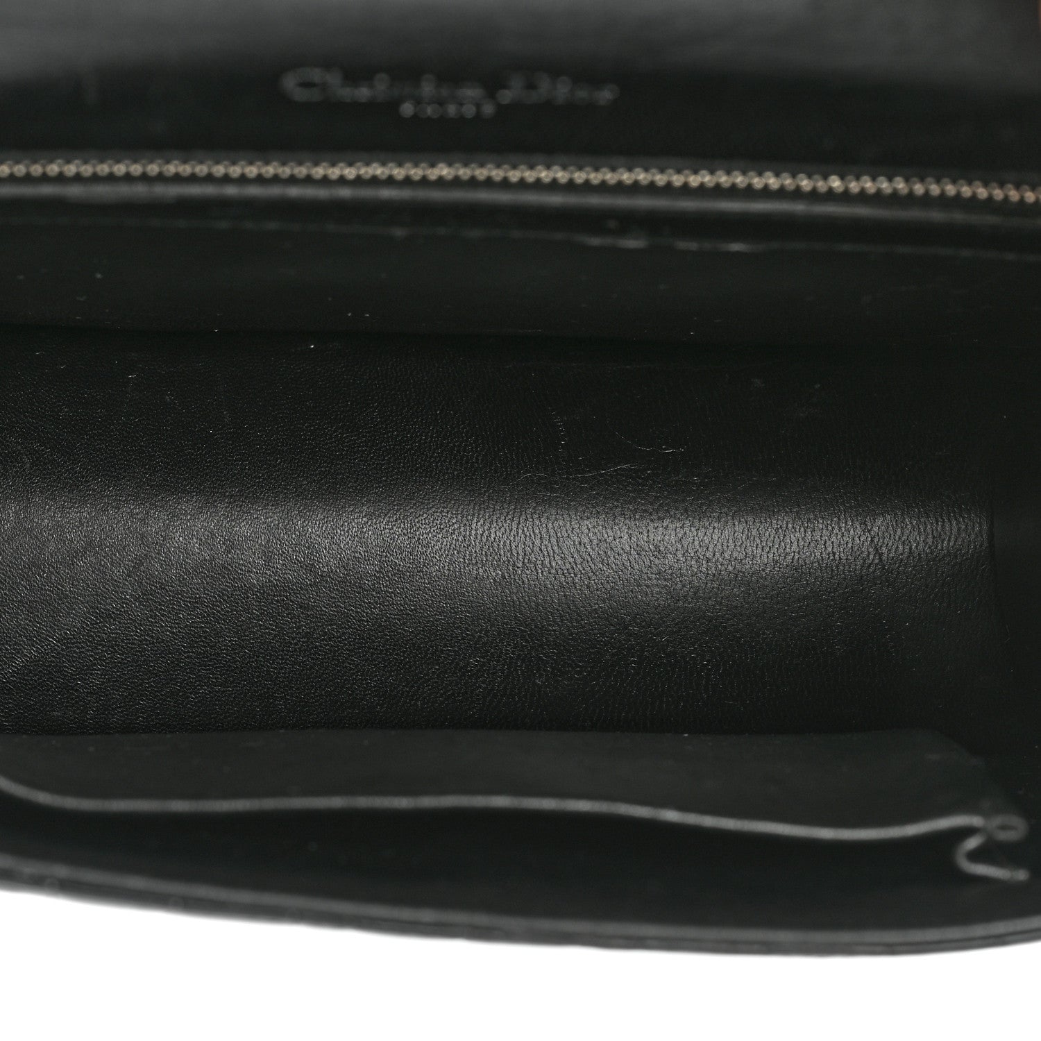 Christian Dior Calfskin Crocodile Embossed Small Diorama Flap Bag Black 20 of 20