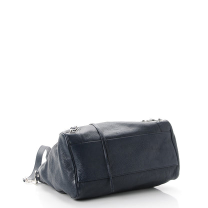Balenciaga Chevre Silver Metallic Edge Hardware Velo Bleu Nuit Dark Sea 4 of 7