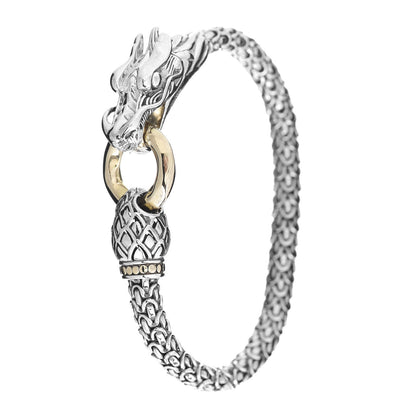 John Hardy Sterling Silver 18K Yellow Gold 6mm Naga Dragon Bracelet 1 of 4