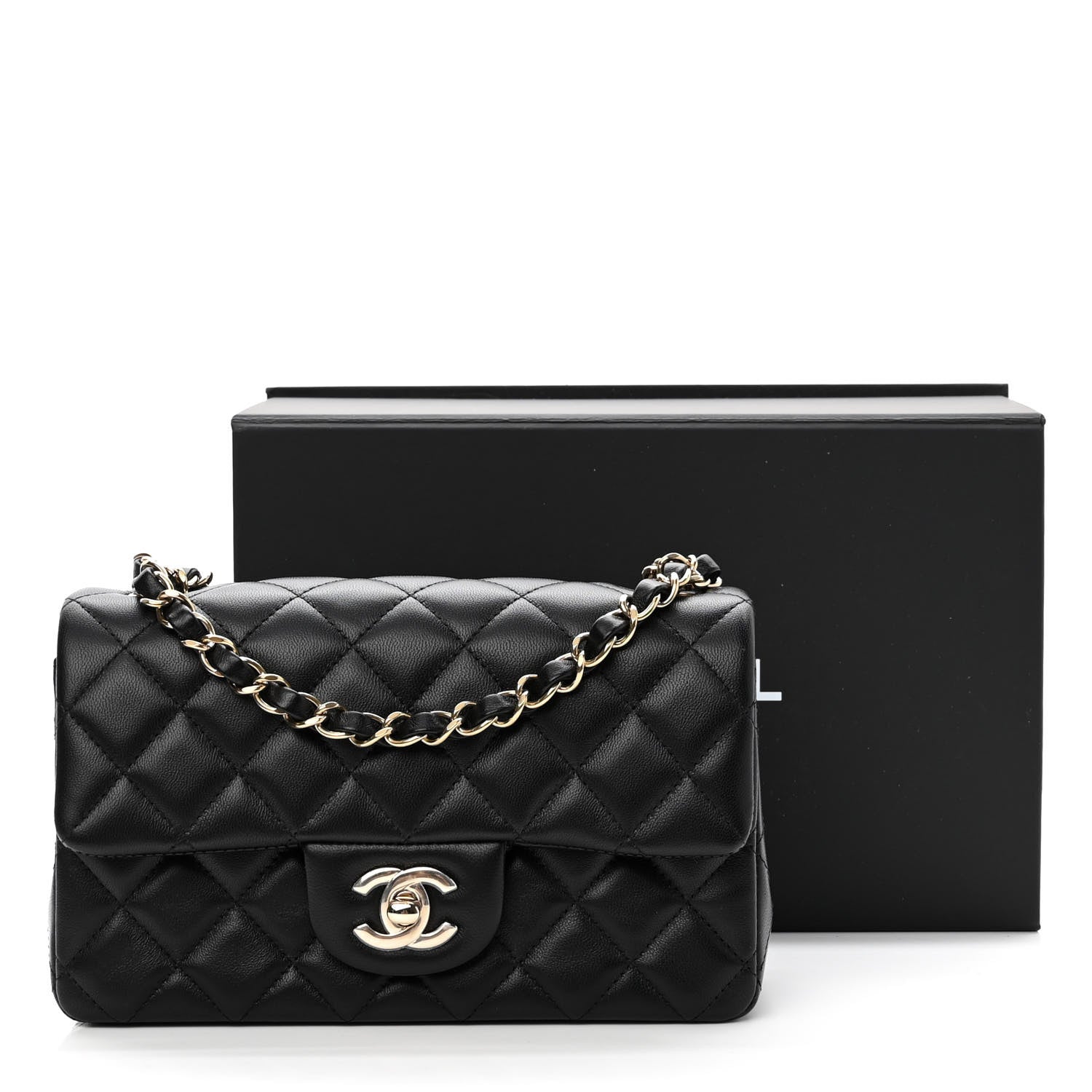 Chanel Lambskin Quilted Mini Rectangular Flap Black 11 of 11