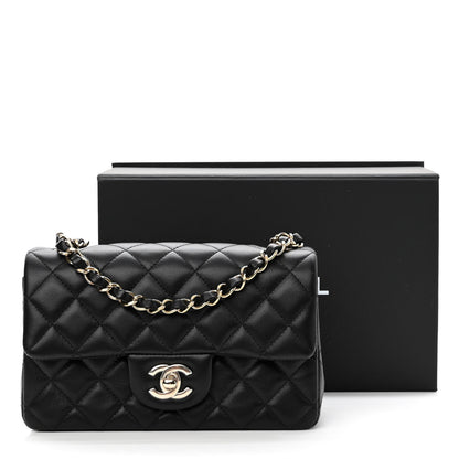 Chanel Lambskin Quilted Mini Rectangular Flap Black 11 of 11