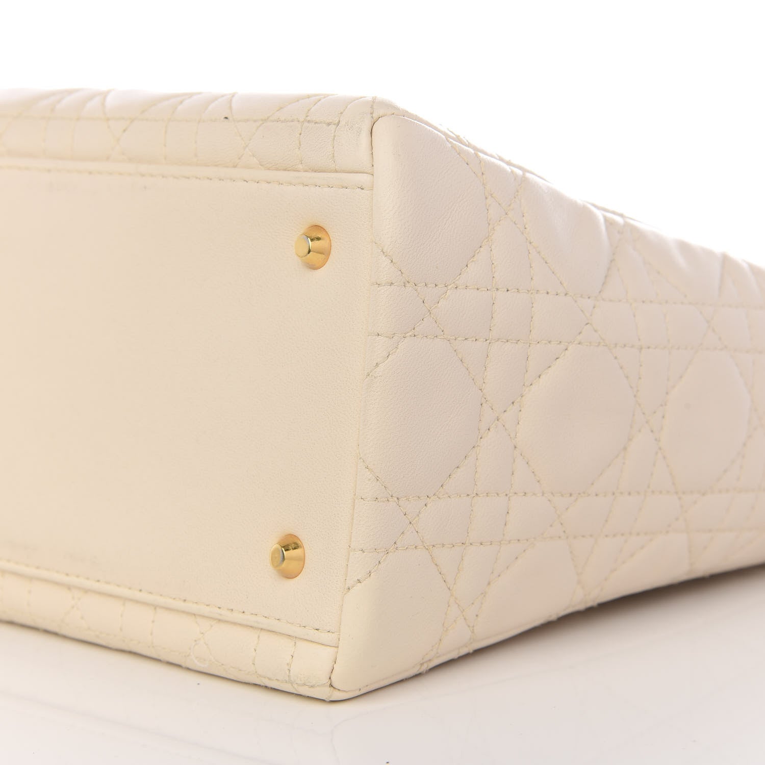Christian Dior Lambskin Cannage Medium Lady Dior Light Beige 6 of 8