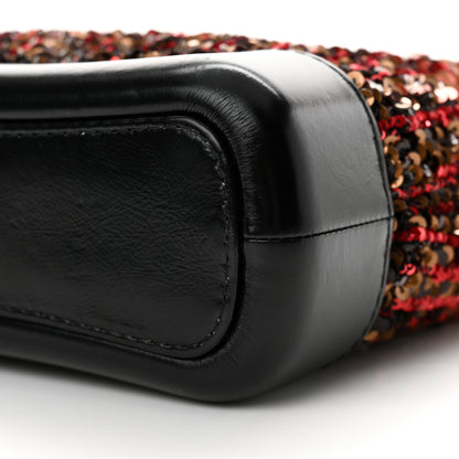 Chanel Sequin Calfskin Small Gabrielle Hobo Red Black 10 of 12