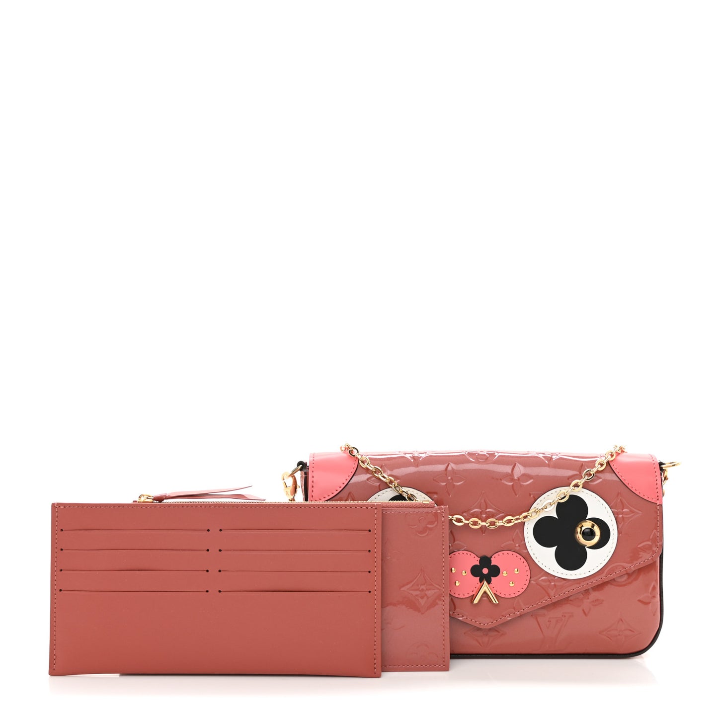 Vernis Valentine Dog Pochette Felicie Chain Wallet Pink