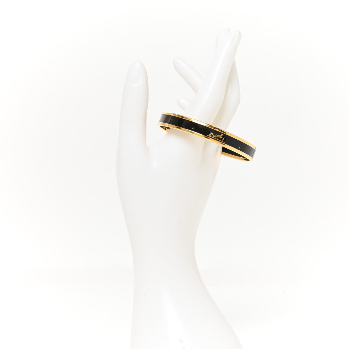 Hermes Enamel Printed Extra Narrow Uni Bracelet 70 Black 2 of 5