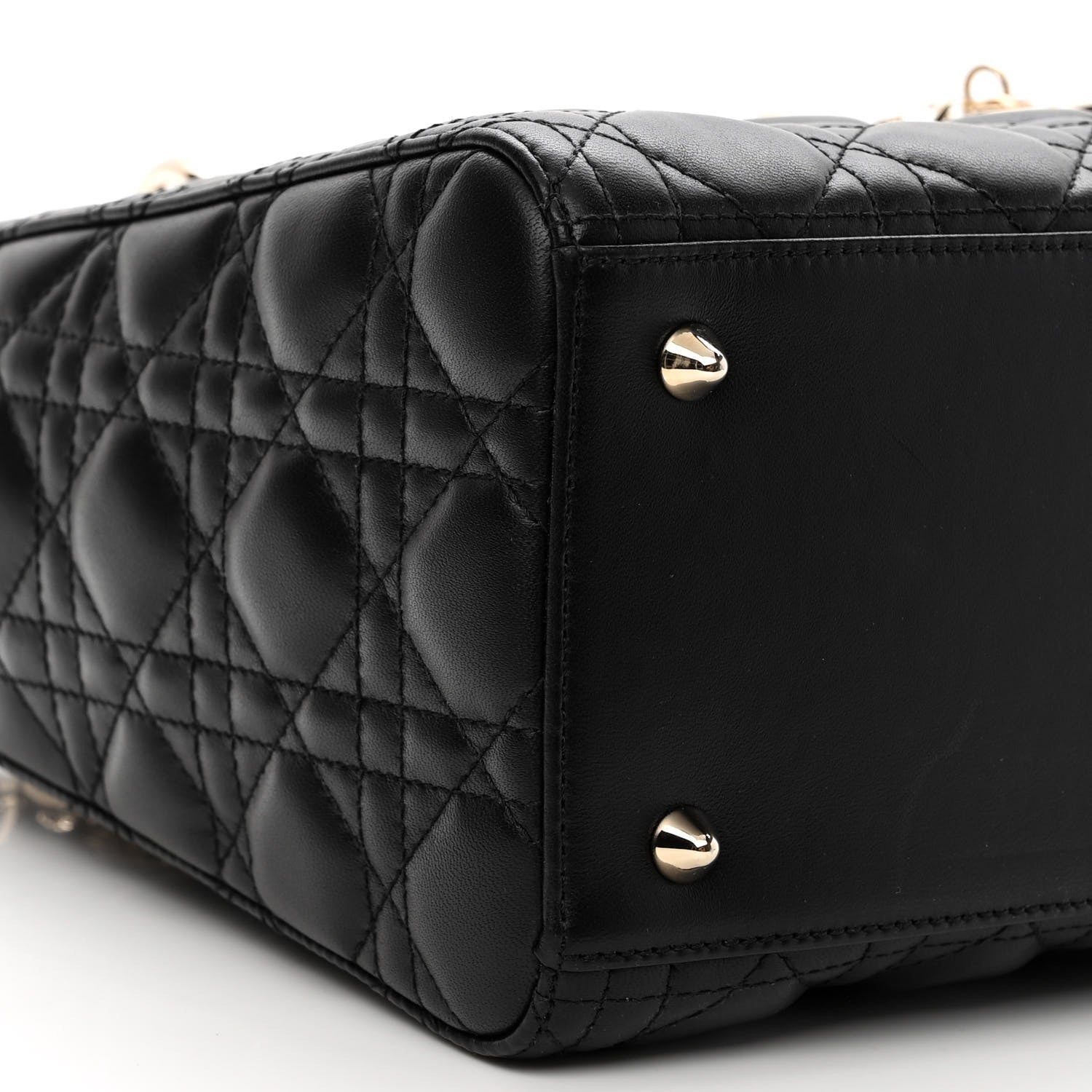 Christian Dior Lambskin Cannage Medium Lady Dior Black 9 of 10