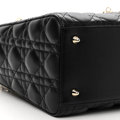 Christian Dior Lambskin Cannage Medium Lady Dior Black 9 of 10