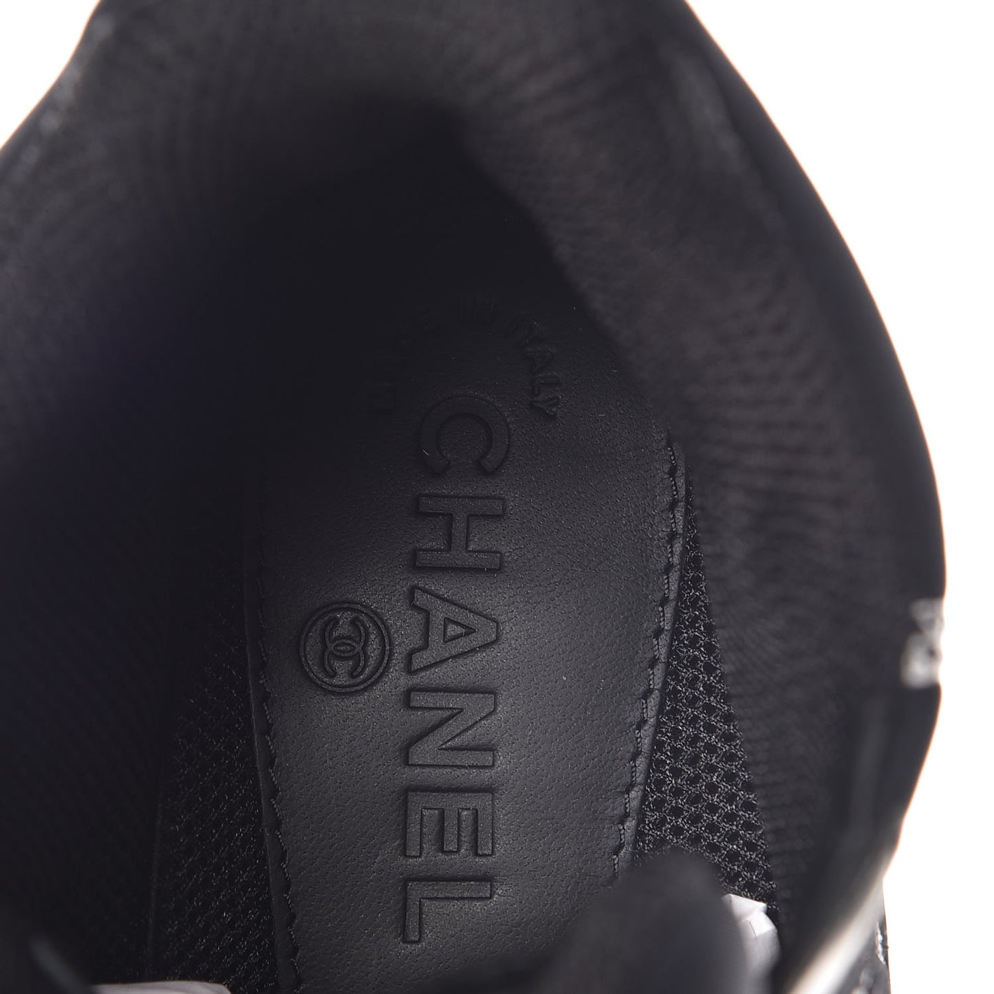 Calfskin Neoprene Tweed Quilted Sneakers 38.5 Black