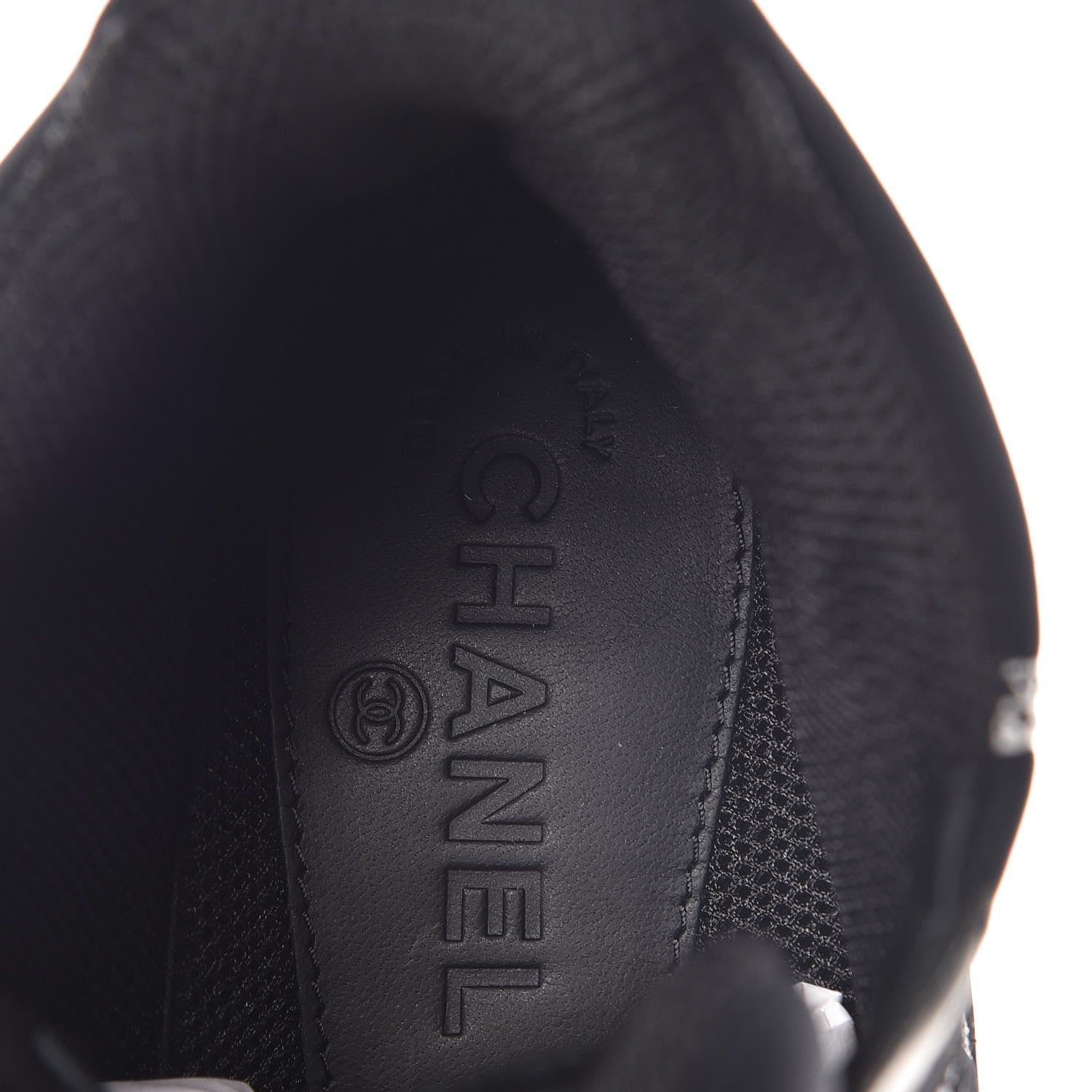 Chanel Calfskin Neoprene Tweed Quilted Sneakers 38.5 Black 7 of 8