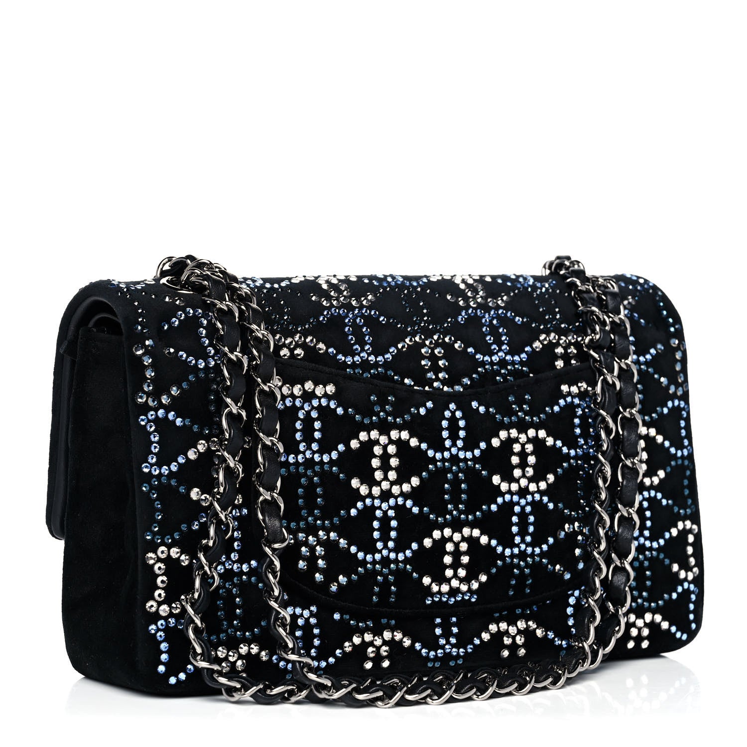 Chanel Velvet Crystal Medium Double Flap Black 3 of 12