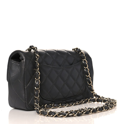 Chanel Lambskin Quilted Mini Rectangular Flap Dark Grey 3 of 11