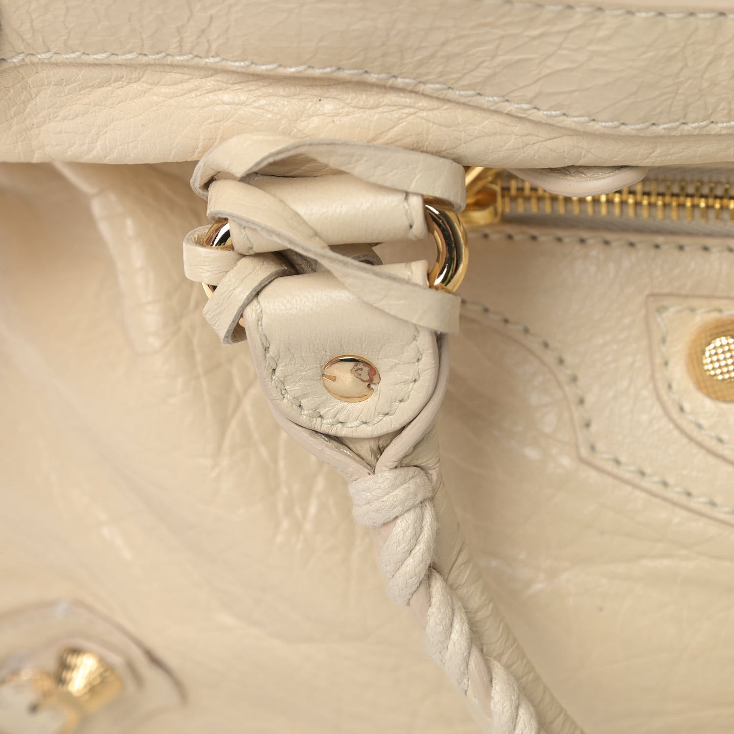 Agneau Giant 12 Gold Hardware City Blanc Creme Light Craie