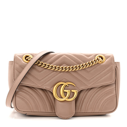 Gucci Calfskin Matelasse Small GG Marmont Shoulder Bag Porcelain Rose 1 of 13