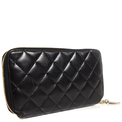 Chanel Glazed Calfskin Quilted Reissue Zip Around Wallet Black 3 of 8