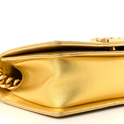 Chanel Metallic Patent Calfskin Quilted Small Boy Flap Gold 9 of 12