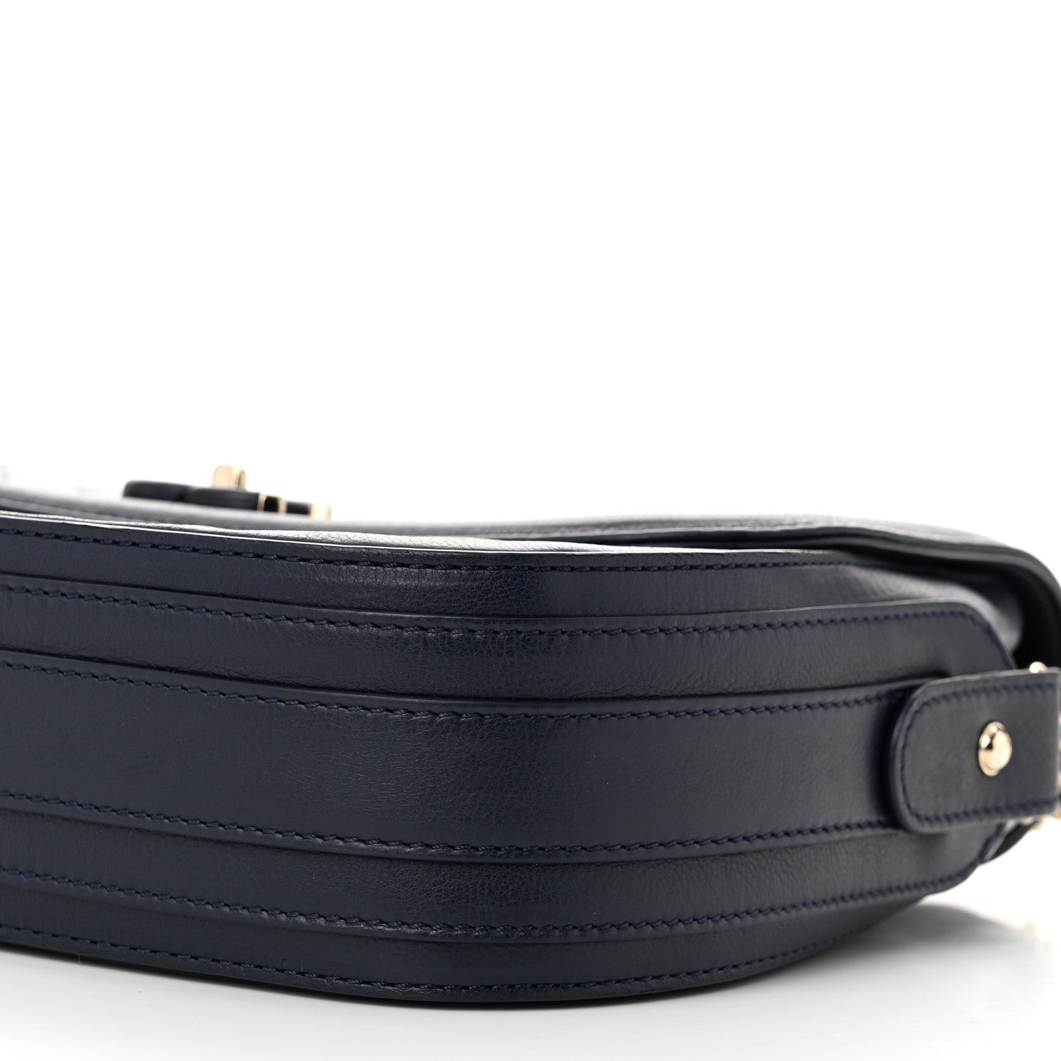 Chanel Calfskin Chevron Quilted Messenger Flap Navy 10 of 11
