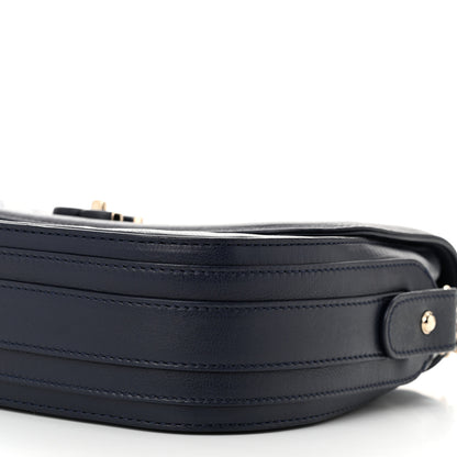 Chanel Calfskin Chevron Quilted Messenger Flap Navy 10 of 11