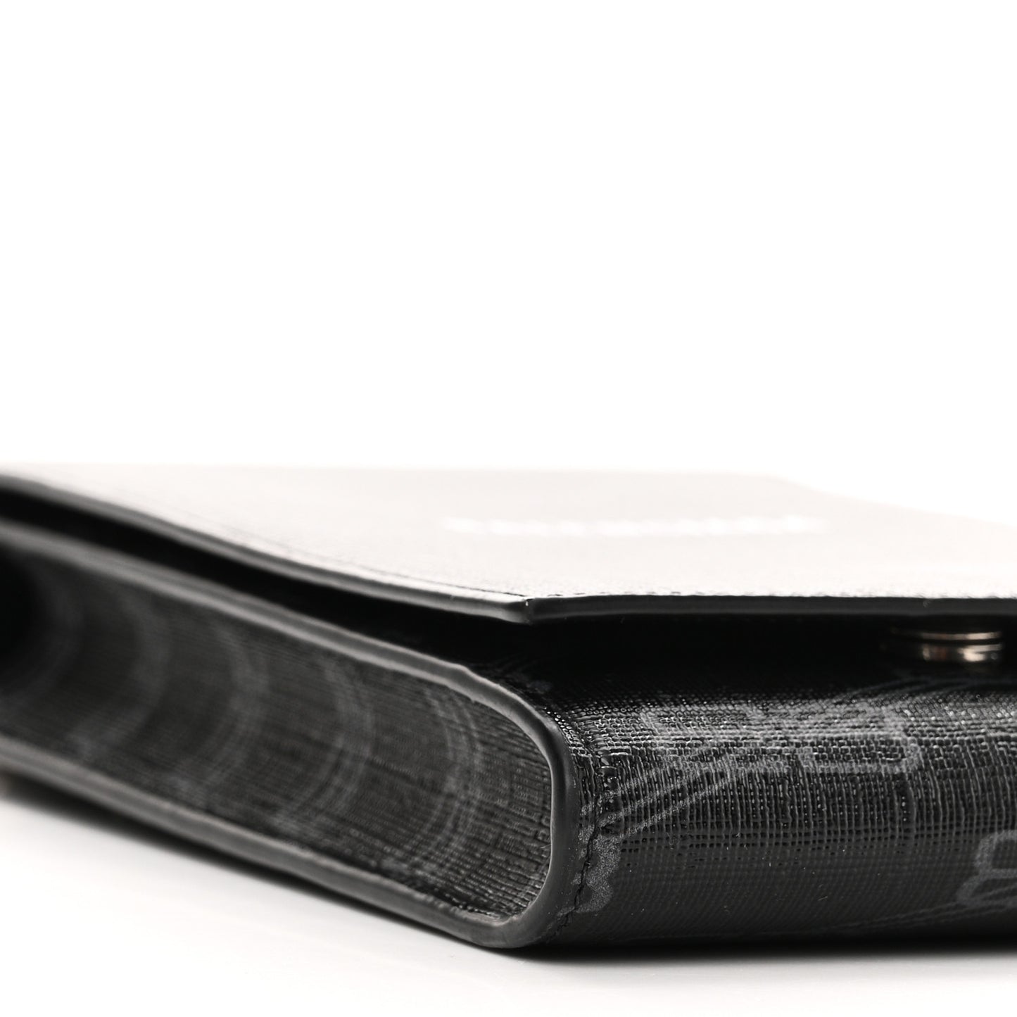 Coated Canvas BB Monogram Signature Phone Holder Bag Black Grey