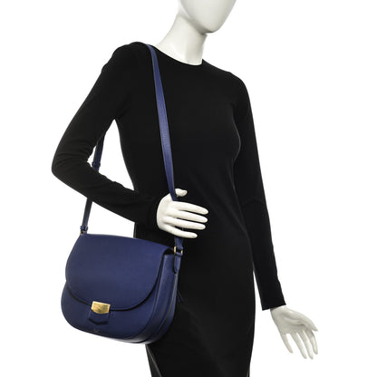 Celine Grained Calfskin Medium Trotteur Indigo 2 of 7