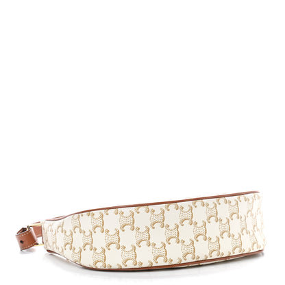 Celine Canvas Calfskin Ava Triomphe Shoulder Bag White 3 of 8
