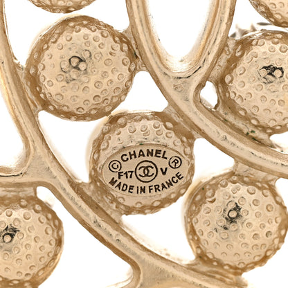 Chanel Pearl Resin Crystal CC Brooch Gold 4 of 4