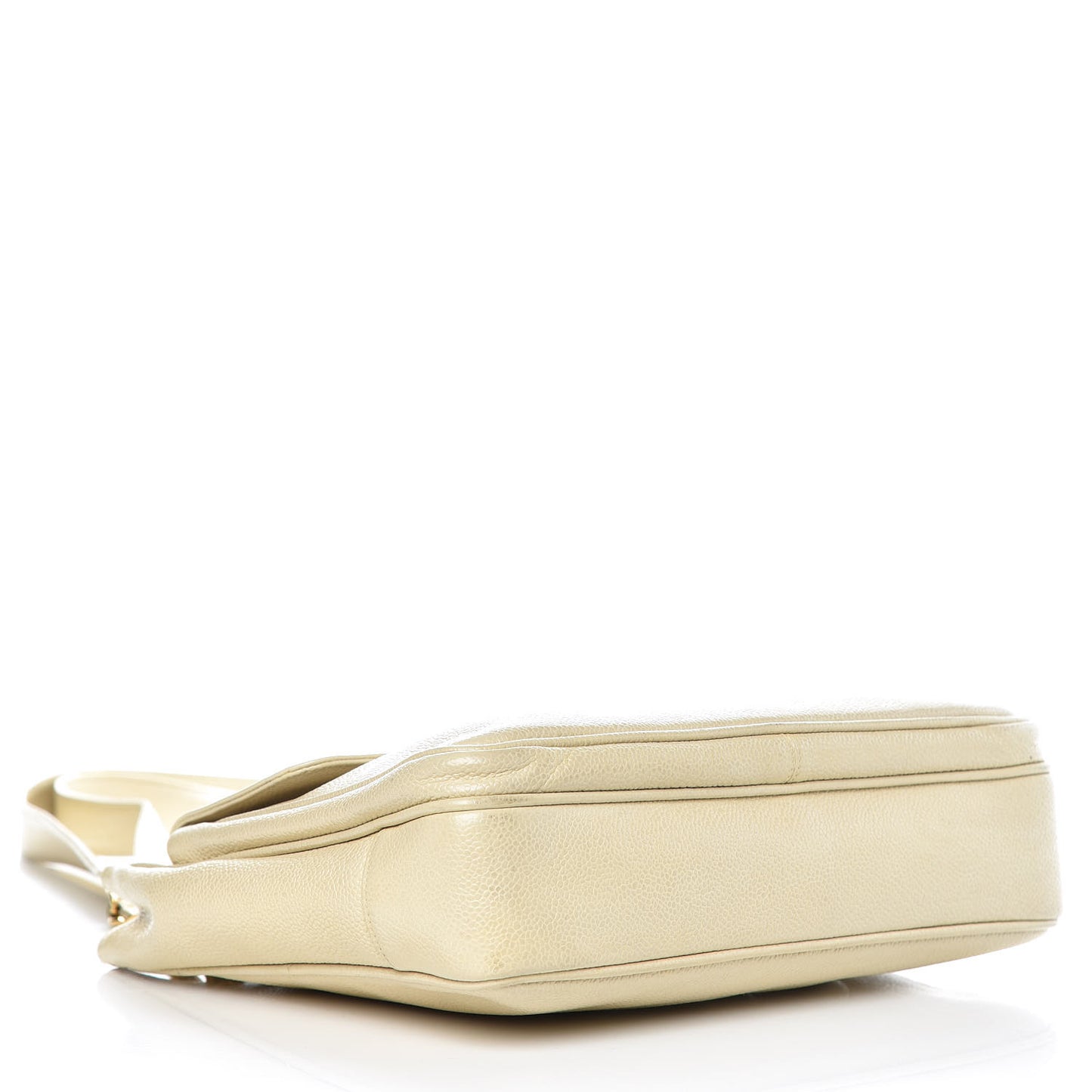 Caviar Flap Shoulder Bag Beige Clair
