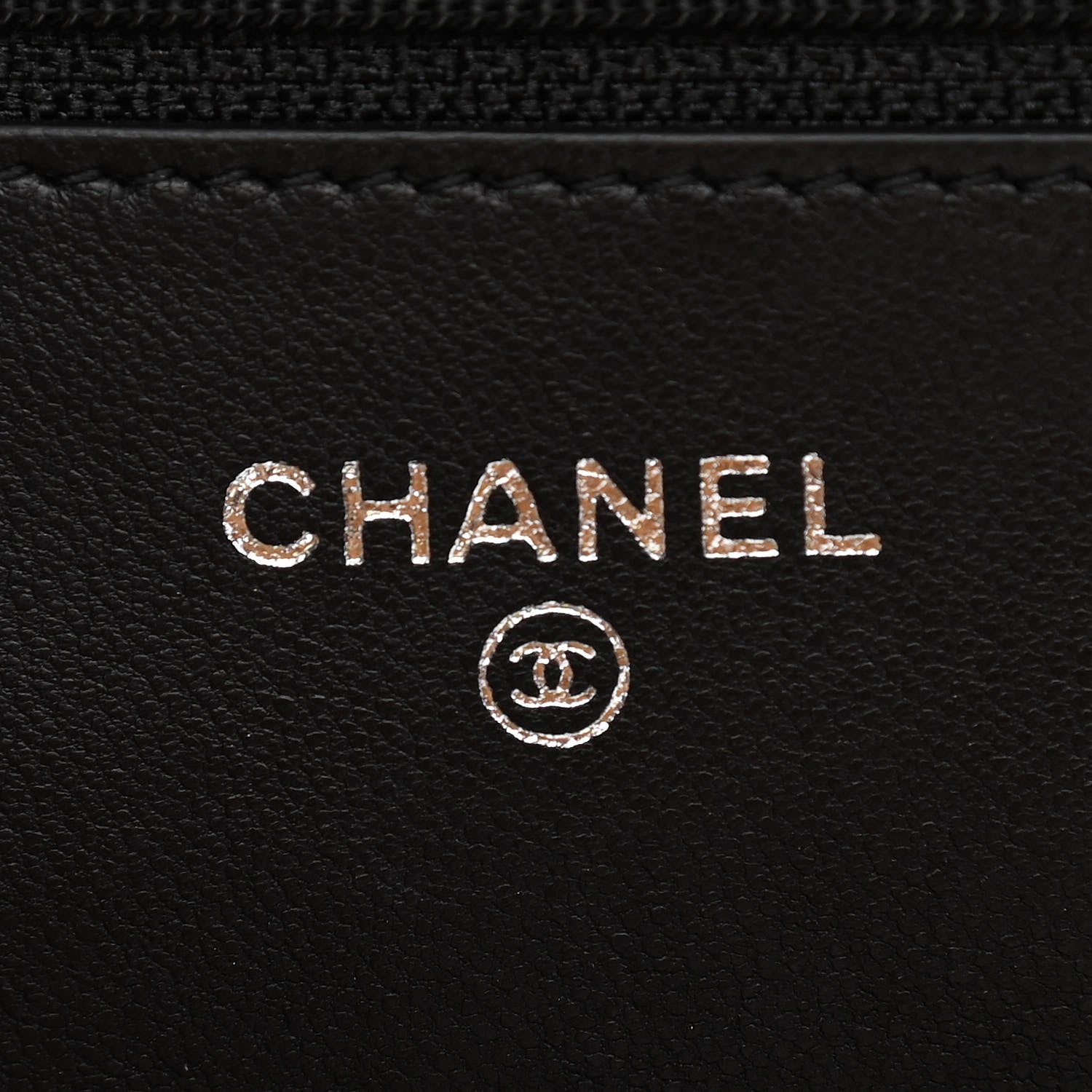 Chanel Lambskin Camellia Embossed Wallet on Chain WOC Black 9 of 14