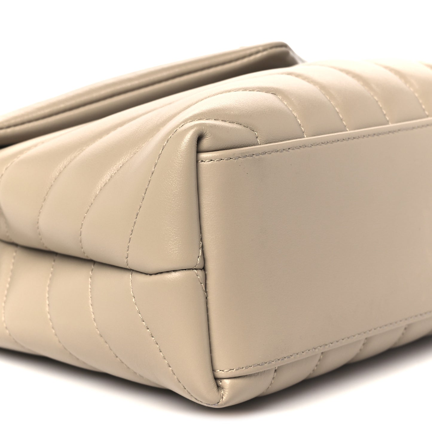 Calfskin Y Quilted Monogram Small Loulou Chain Satchel Dark Beige