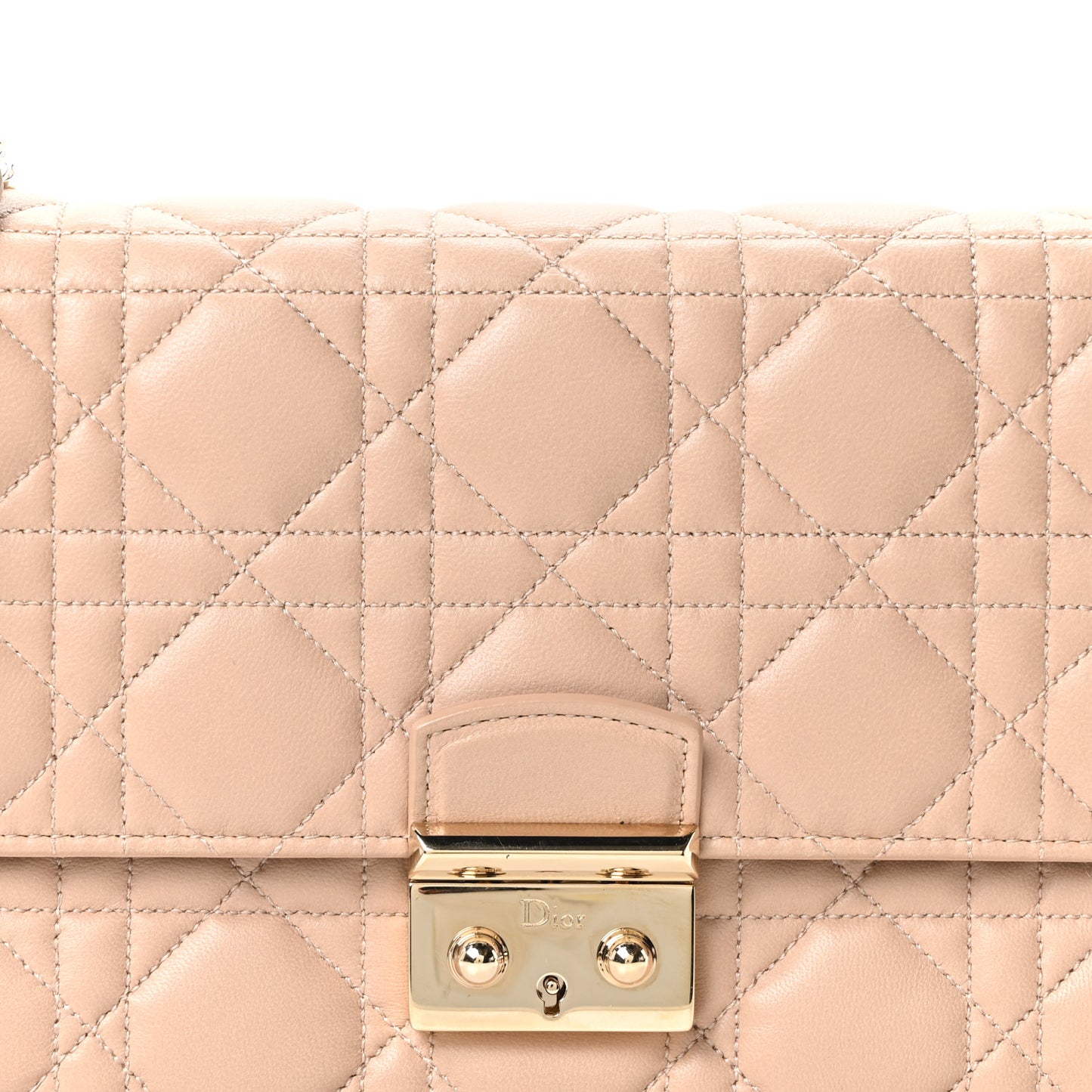 Lambskin Cannage Miss Dior Promenade Pouch Beige