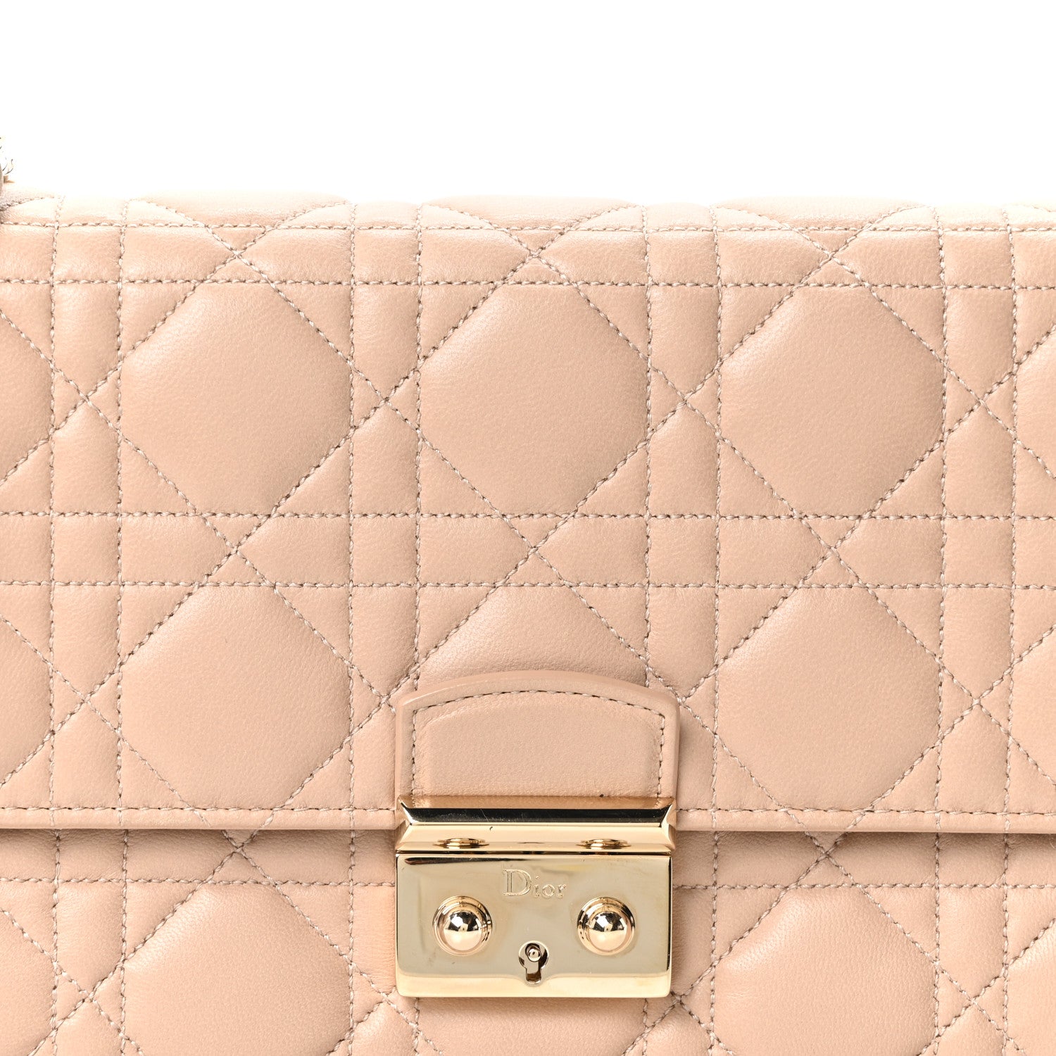 Christian Dior Lambskin Cannage Miss Dior Promenade Pouch Beige 8 of 10