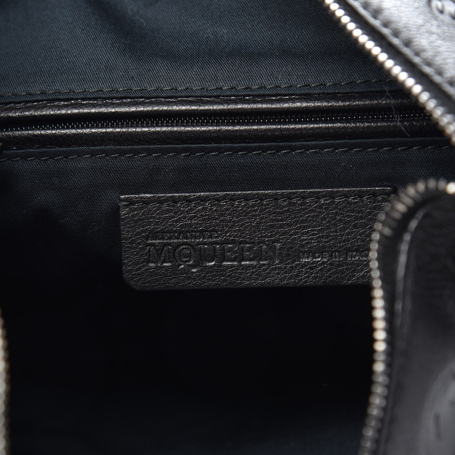 Alexander McQueen Calfskin Skull Embossed De Manta Clutch Black 6 of 12