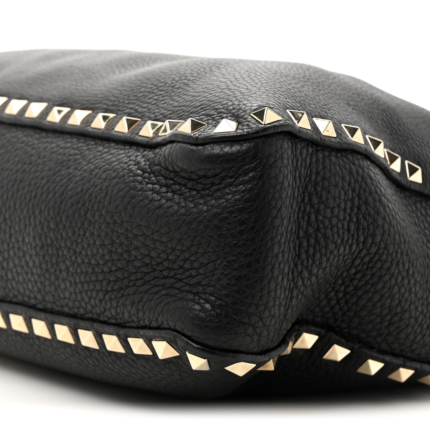 Pebbled Calfskin Small Rockstud Flip-Lock Messenger Bag Black