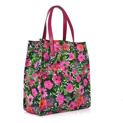 Prada Tessuto Nylon Floral Print Tote Pink 3 of 9