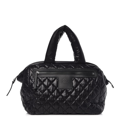 Chanel Nylon Quilted Coco Cocoon Bowler Black 1 of 8