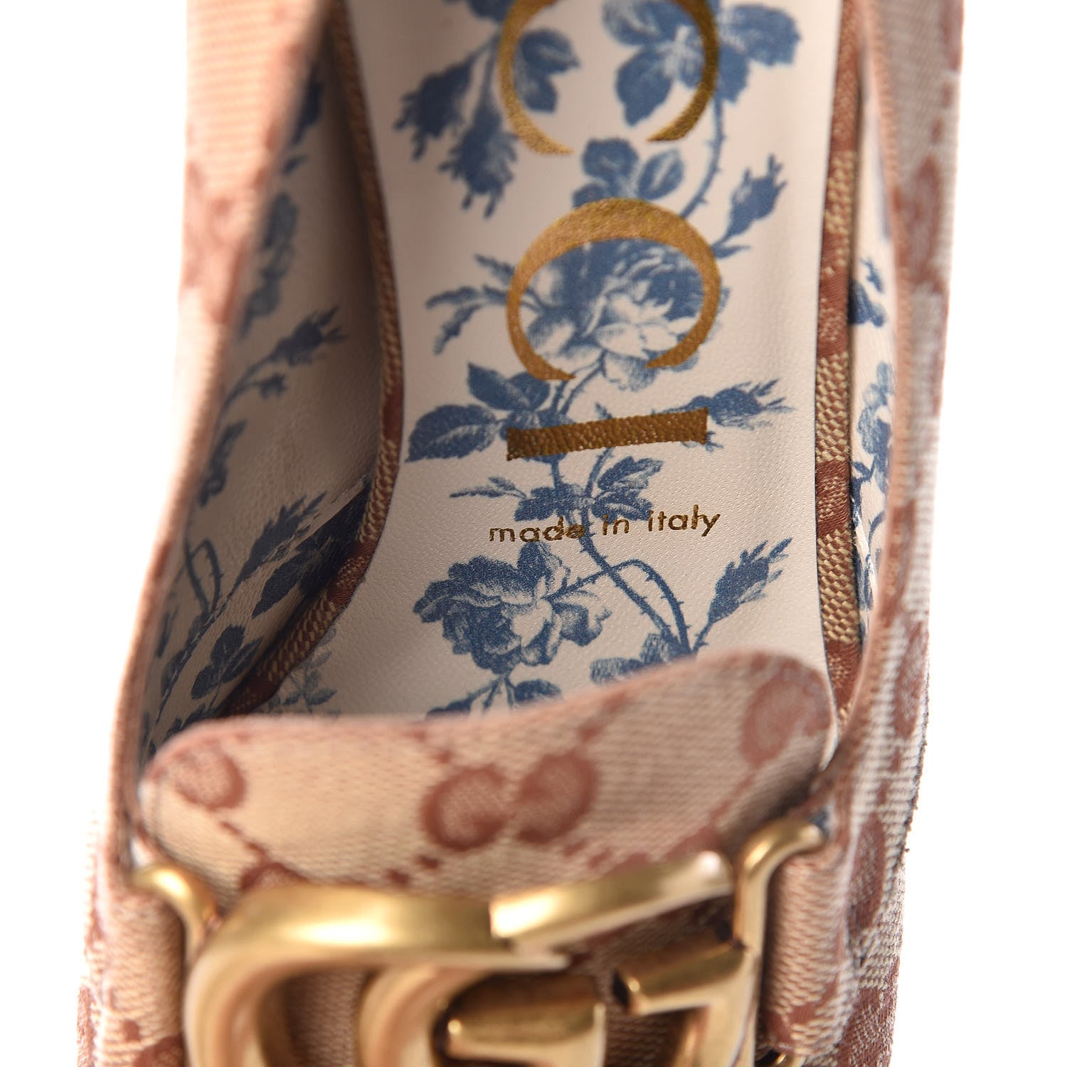 Gucci Monogram GG Victoire 95mm Loafer Pumps 37 Beige Ruggine 11 of 12